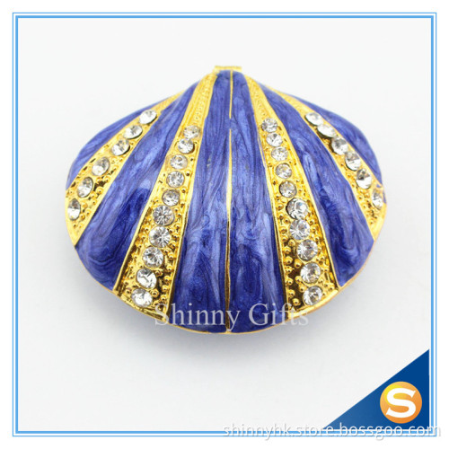Pewter wholesale shell shape custom metal jewelry box
